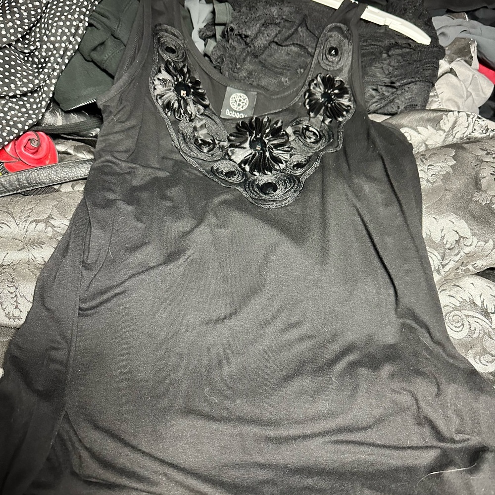 Bobeau‎ large ciel neck top with design